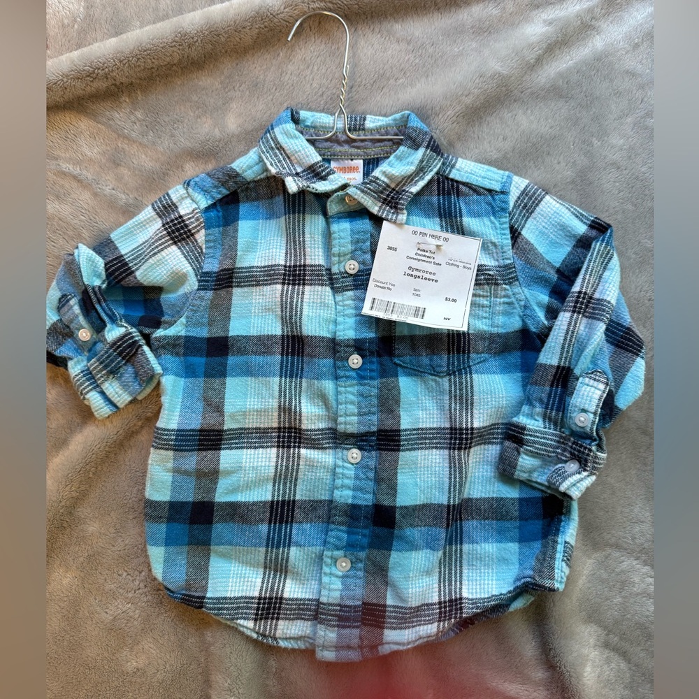 Gymboree Blue Plaid Button Down Shirt